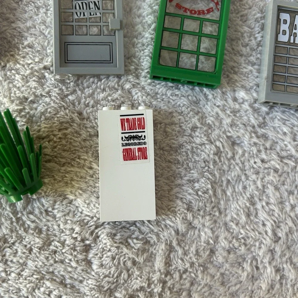Vintage LEGO Western Sheriff General Store Door, Bank &White Sheriff Window Lot